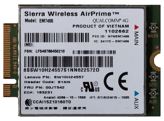 Lenovo LTE Sierra EM7455 Moduuli/Modeemi